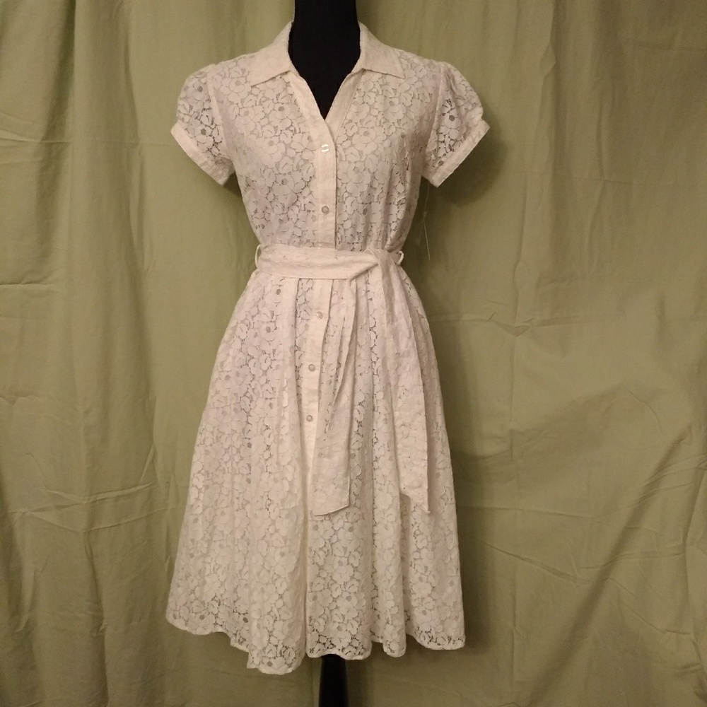 NWT** White lace dress